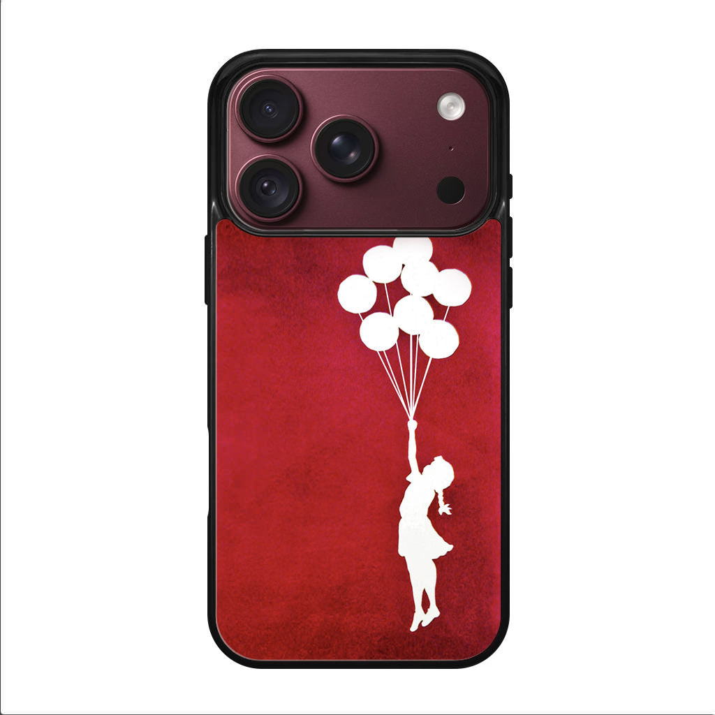 Banksy Girl With Balloons Red iPhone 18 Pro / 18 Pro Max Case