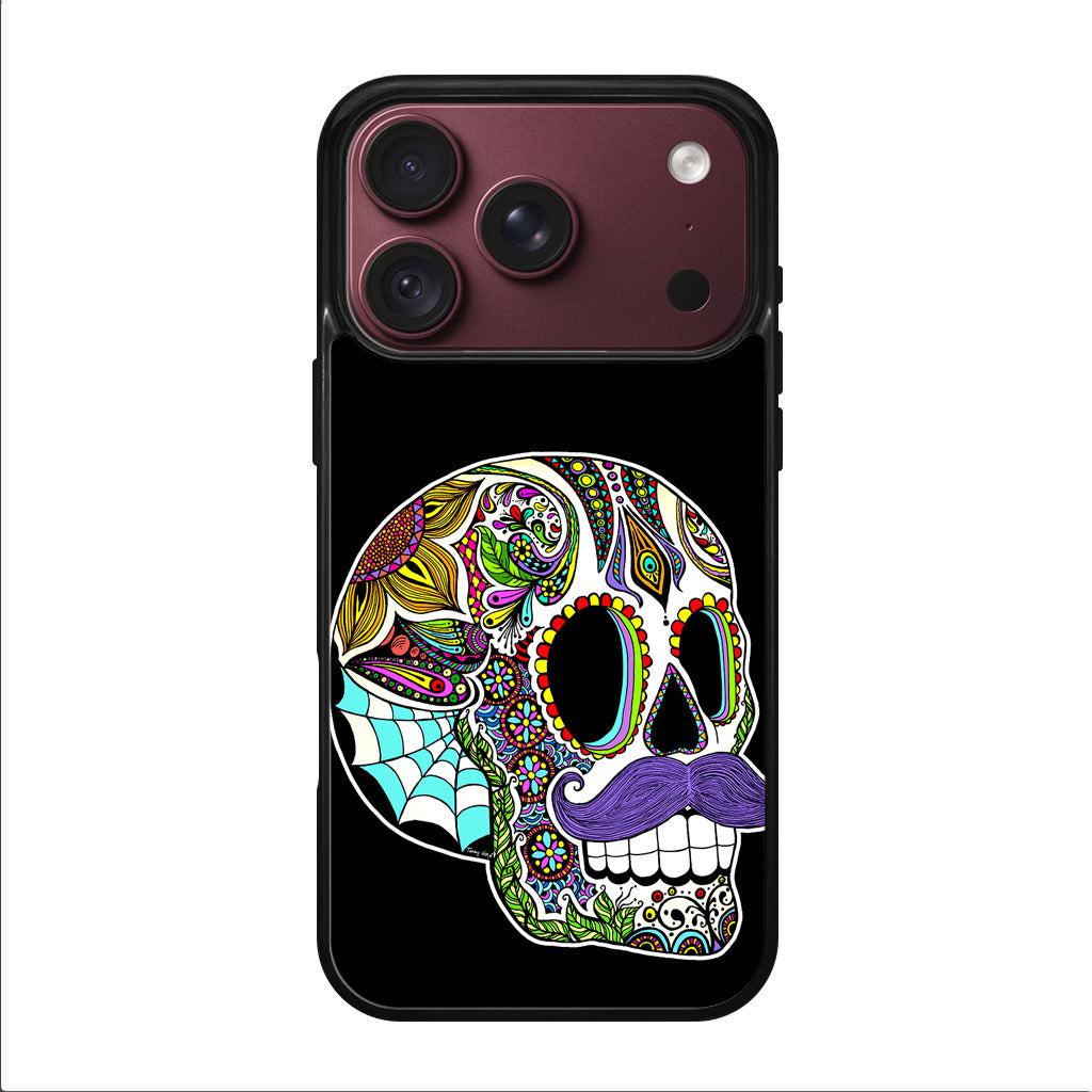 Mustache Sugar Skull iPhone 18 Pro / 18 Pro Max Case