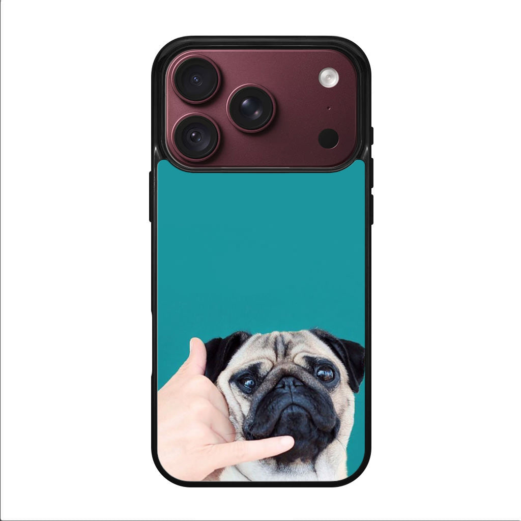 Pug is on the Phone iPhone 18 Pro / 18 Pro Max Case
