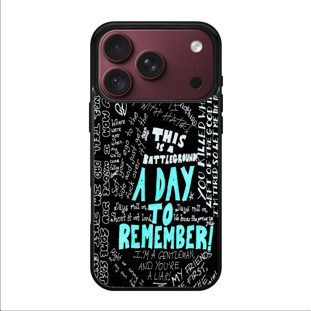 A Day To Remember Quote iPhone 18 Pro / 18 Pro Max Case