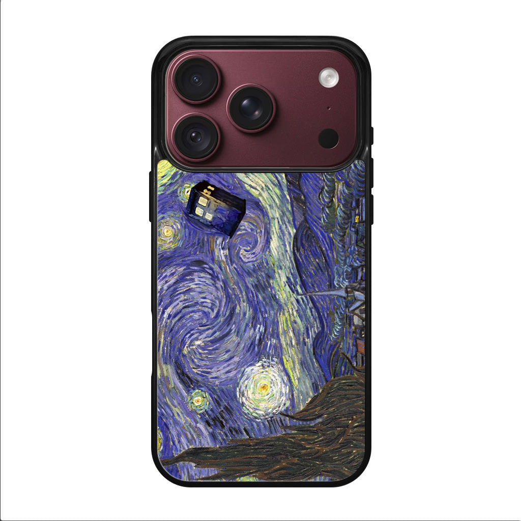 Dr Who Tardis In Van Gogh Starry Night iPhone 18 Pro / 18 Pro Max Case
