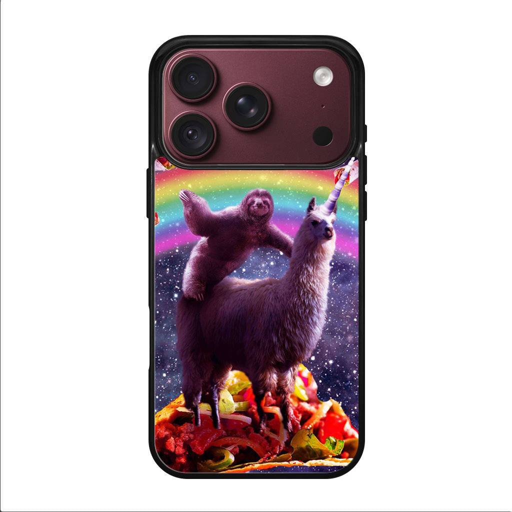 LLama And Sloth On Space iPhone 18 Pro / 18 Pro Max Case
