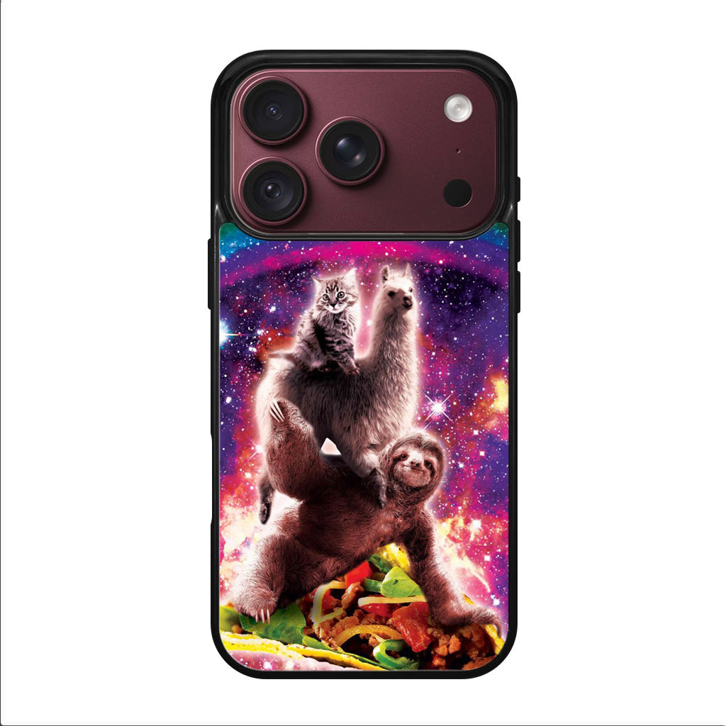 LLama Sloth And Cat Playing Together iPhone 18 Pro / 18 Pro Max Case