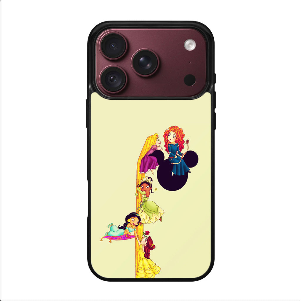 Princesses Climbing Rapunzel's Hair iPhone 18 Pro / 18 Pro Max Case