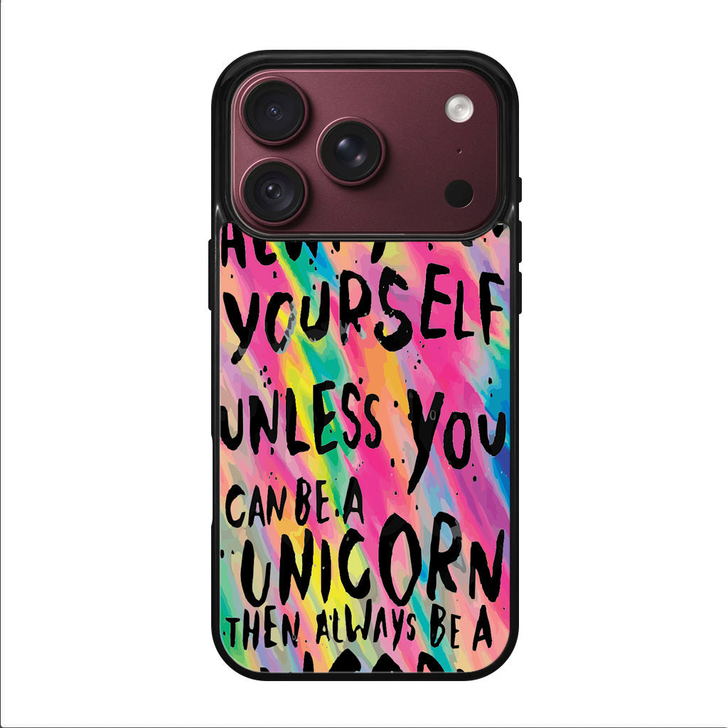 Rainbow Unicorn Quote iPhone 18 Pro / 18 Pro Max Case
