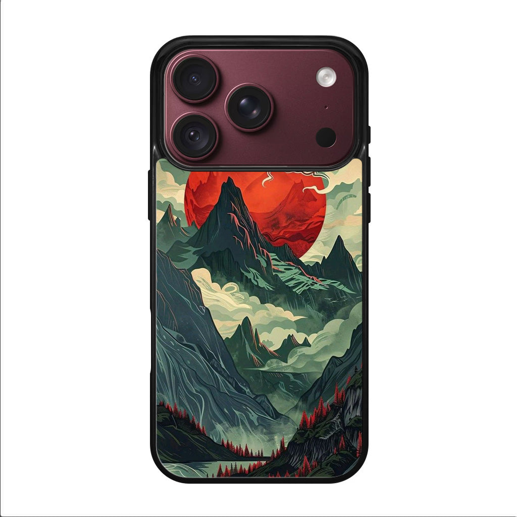 Crimson Moon Over Silent Peaks iPhone 18 Pro / 18 Pro Max Case