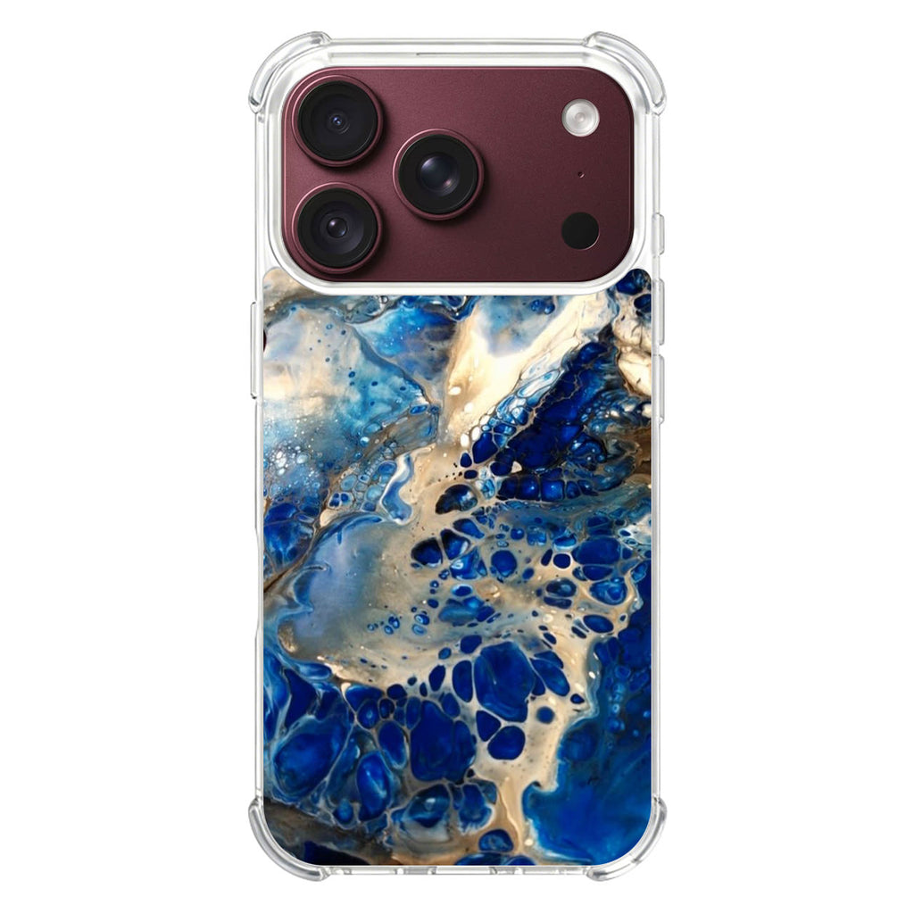 Abstract Golden Blue Paint Art iPhone 18 Pro / 18 Pro Max Case