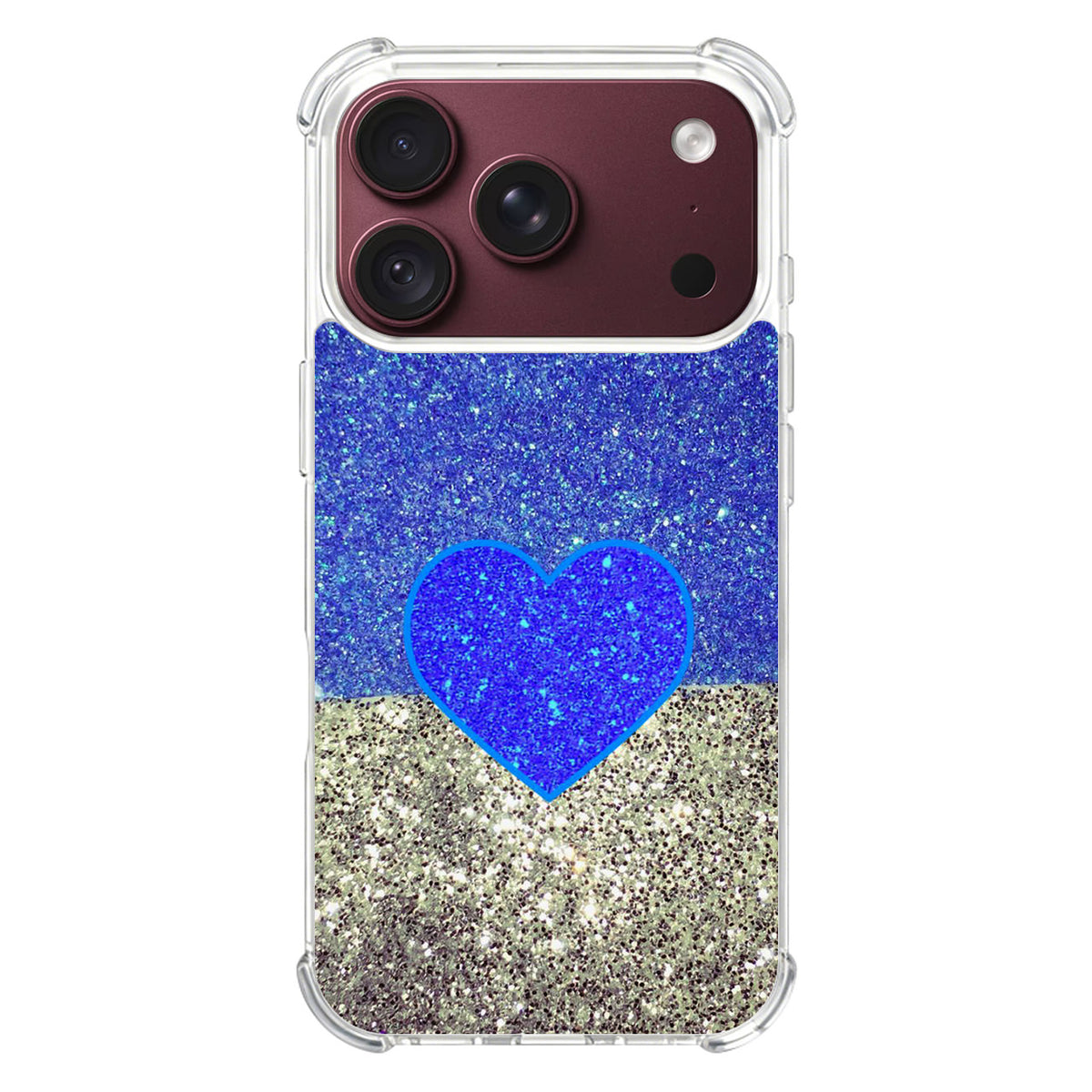 Love Glitter Blue and Grey iPhone 18 Pro / 18 Pro Max Case