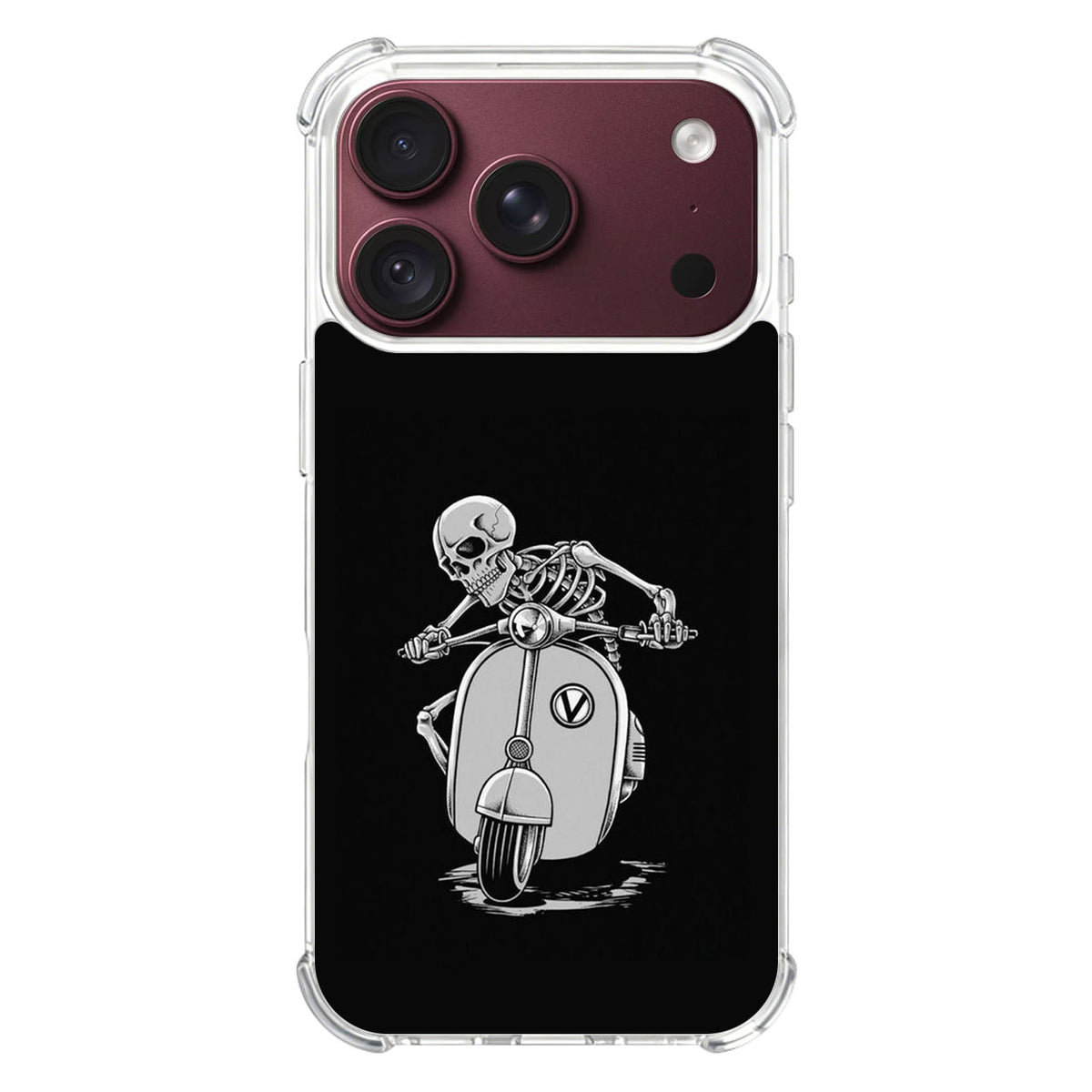Skeleton Rides Scooter iPhone 18 Pro / 18 Pro Max Case