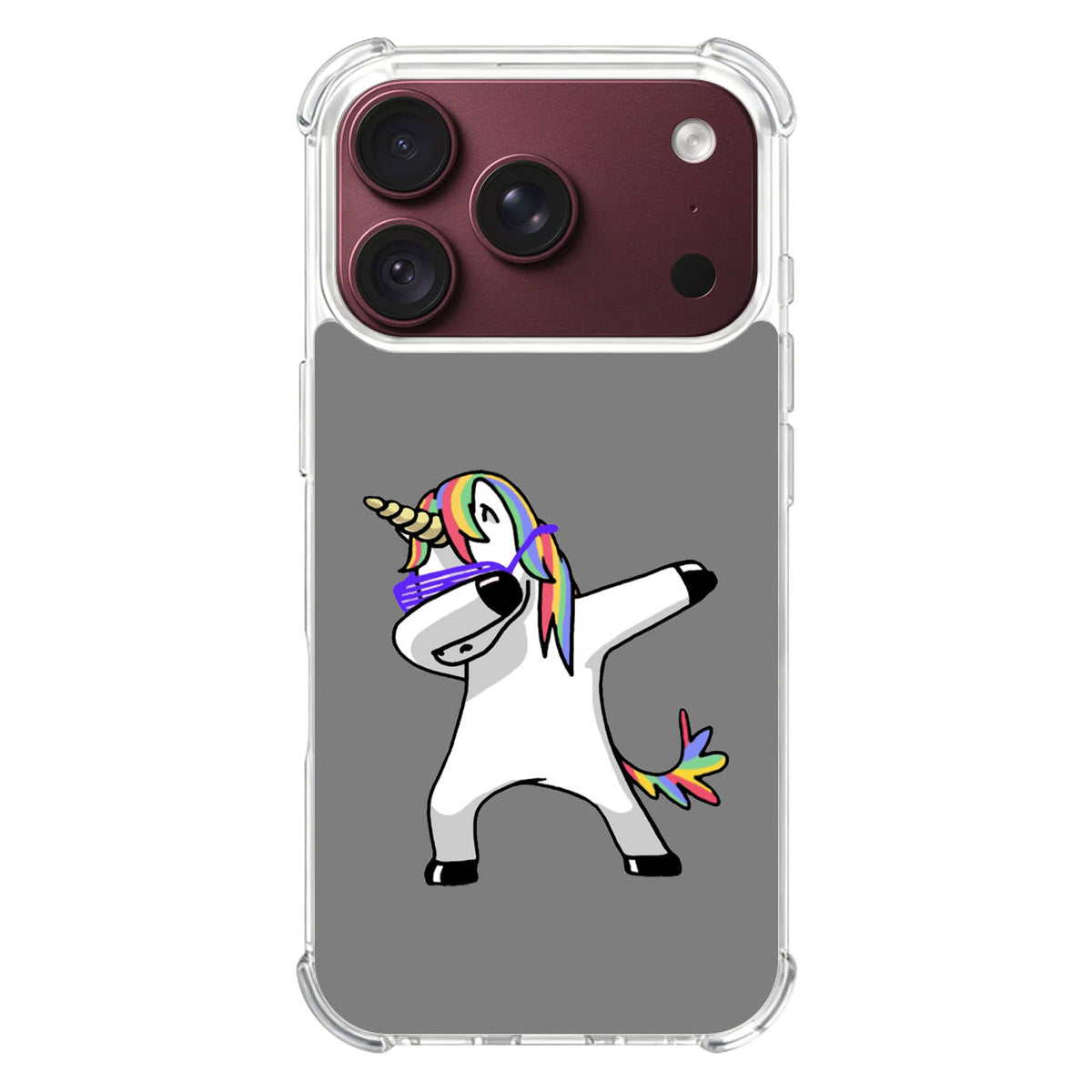Unicorn Dabbing Grey iPhone 18 Pro / 18 Pro Max Case