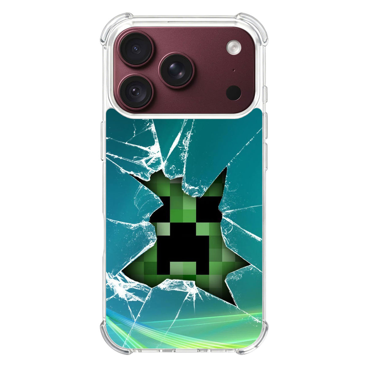 Creeper Glass Broken Green iPhone 18 Pro / 18 Pro Max Case