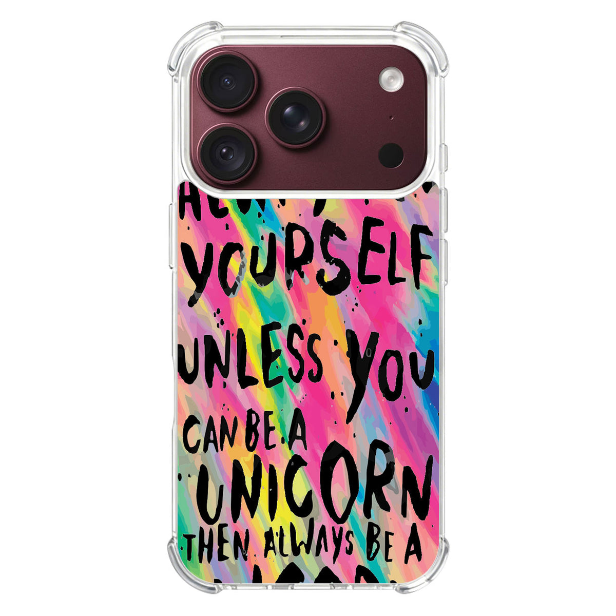 Rainbow Unicorn Quote iPhone 18 Pro / 18 Pro Max Case