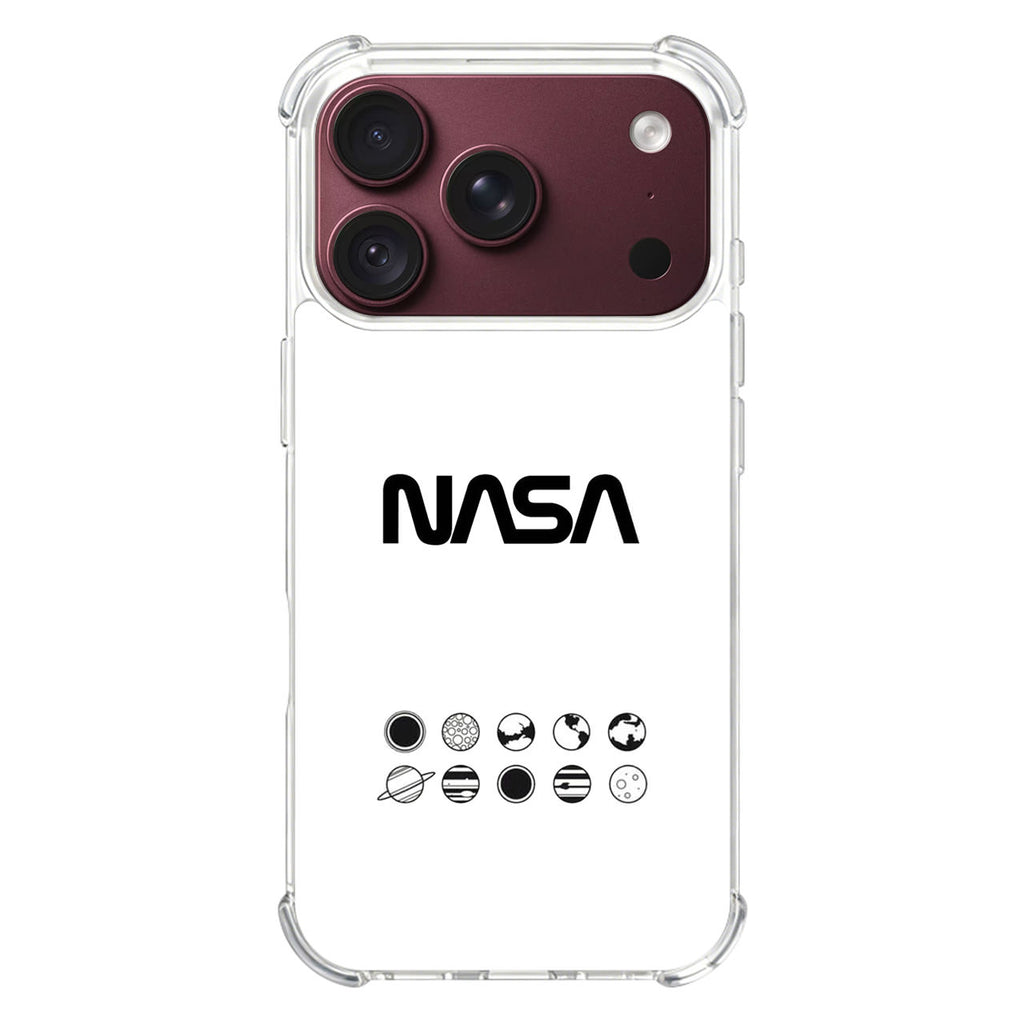 NASA Minimalist White iPhone 18 Pro / 18 Pro Max Case