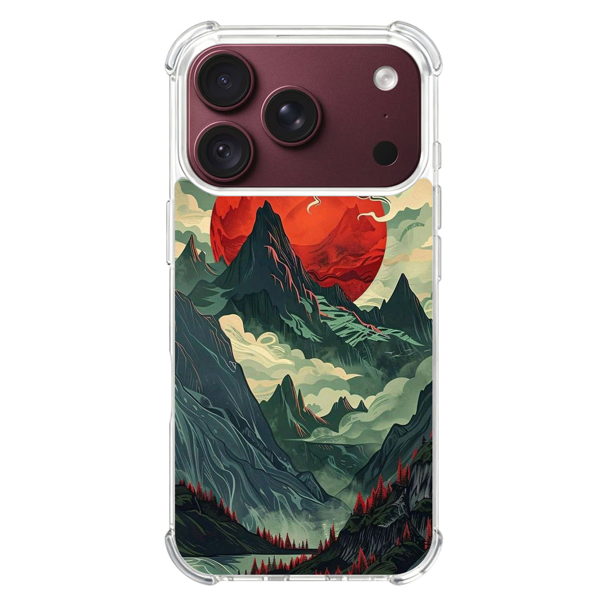 Crimson Moon Over Silent Peaks iPhone 18 Pro / 18 Pro Max Case