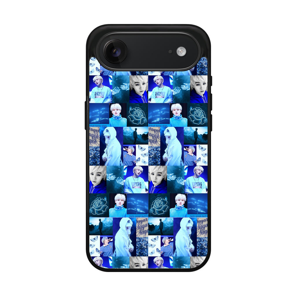 BTS Suga Blue Aesthetic Collage iPhone Air Case