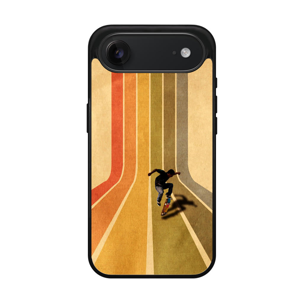 Vintage Skateboard On Colorful Stipe iPhone Air Case