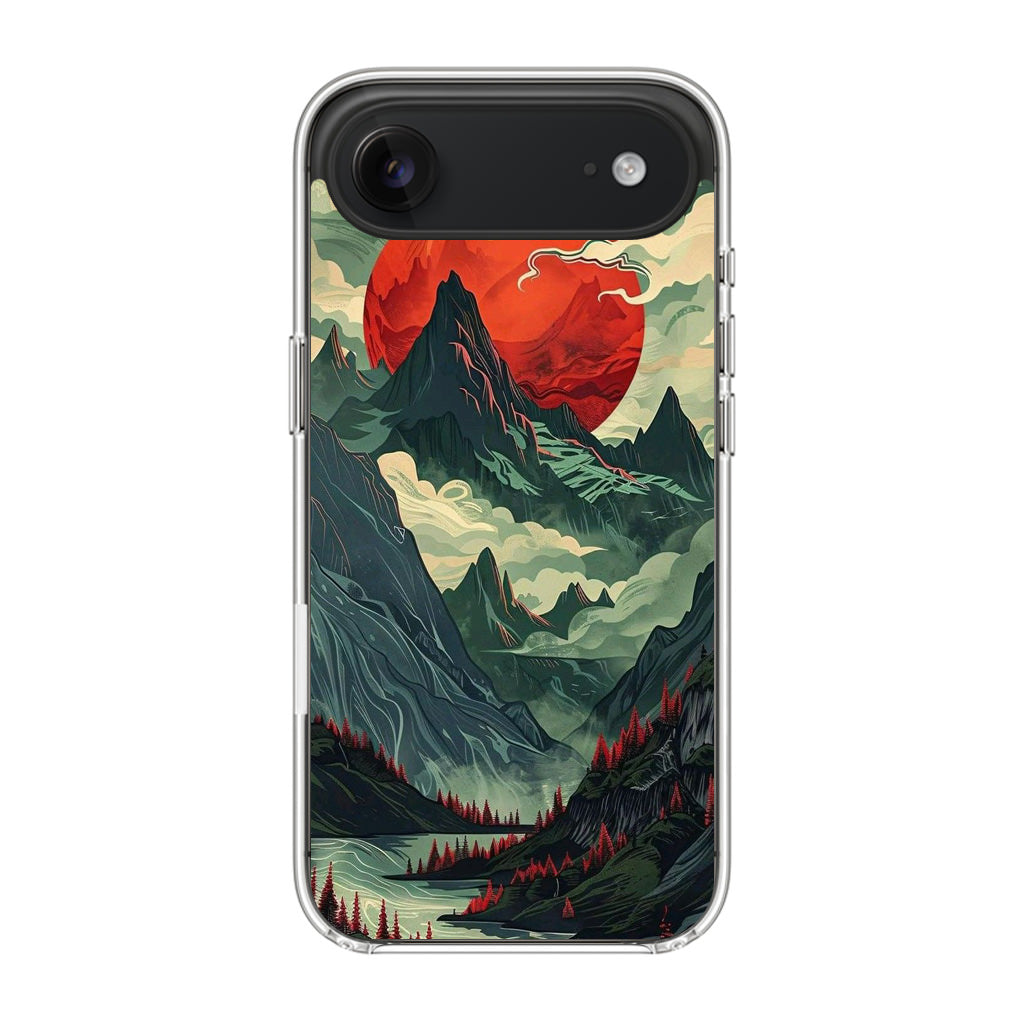 Crimson Moon Over Silent Peaks iPhone Air Case