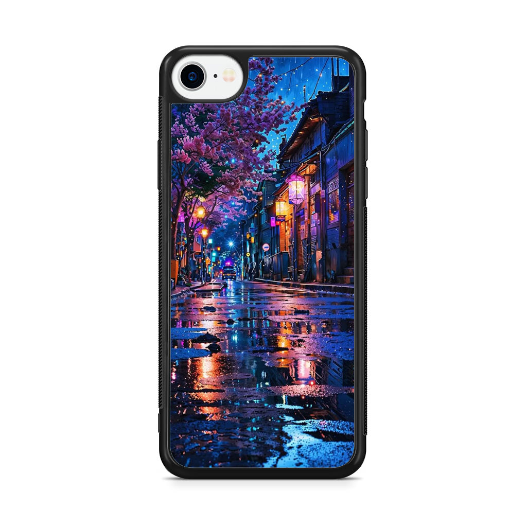 Midnight Sakura Glow iPhone SE 3rd Gen 2022 Case
