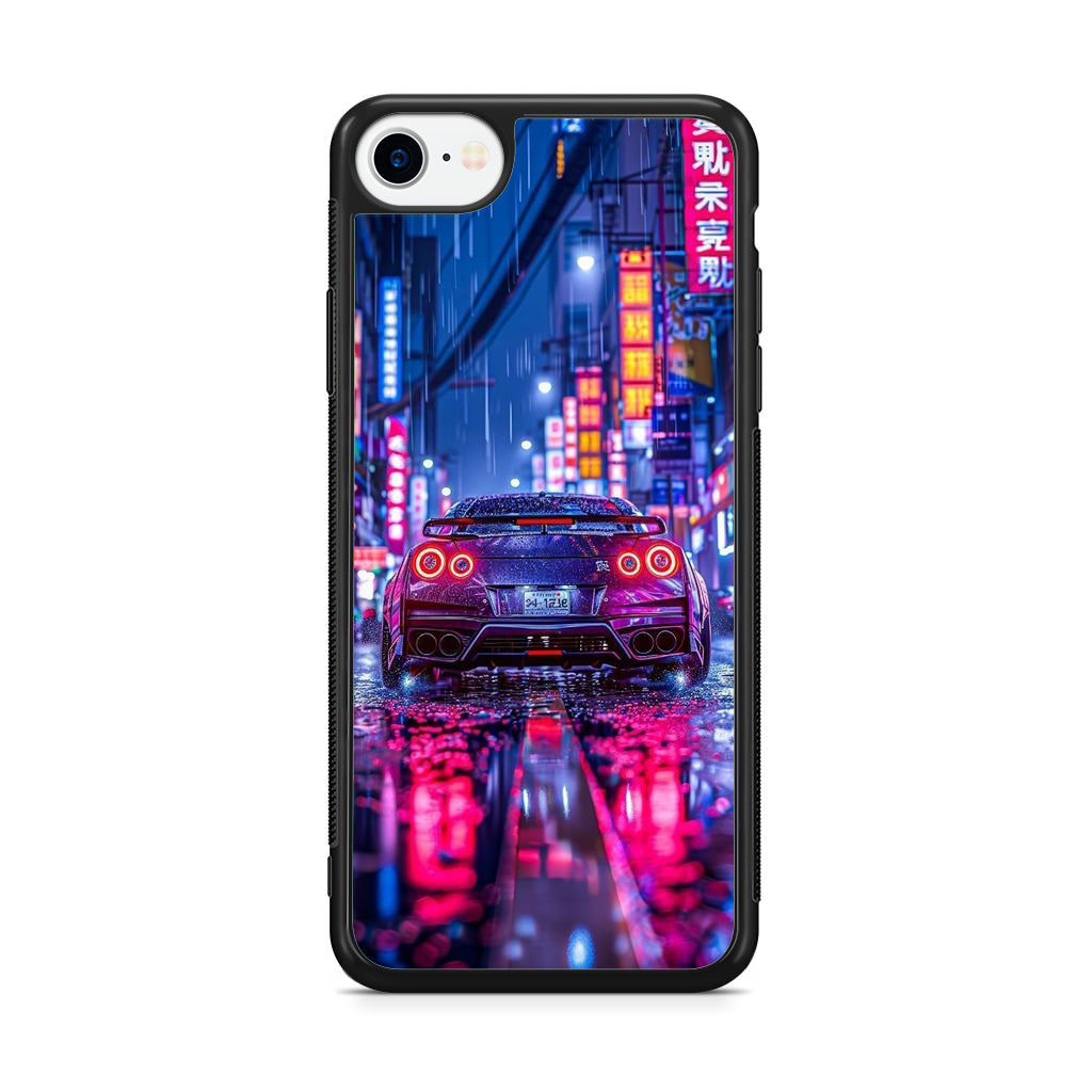 Neon Midnight Drift Tokyo Rain iPhone SE 3rd Gen 2022 Case