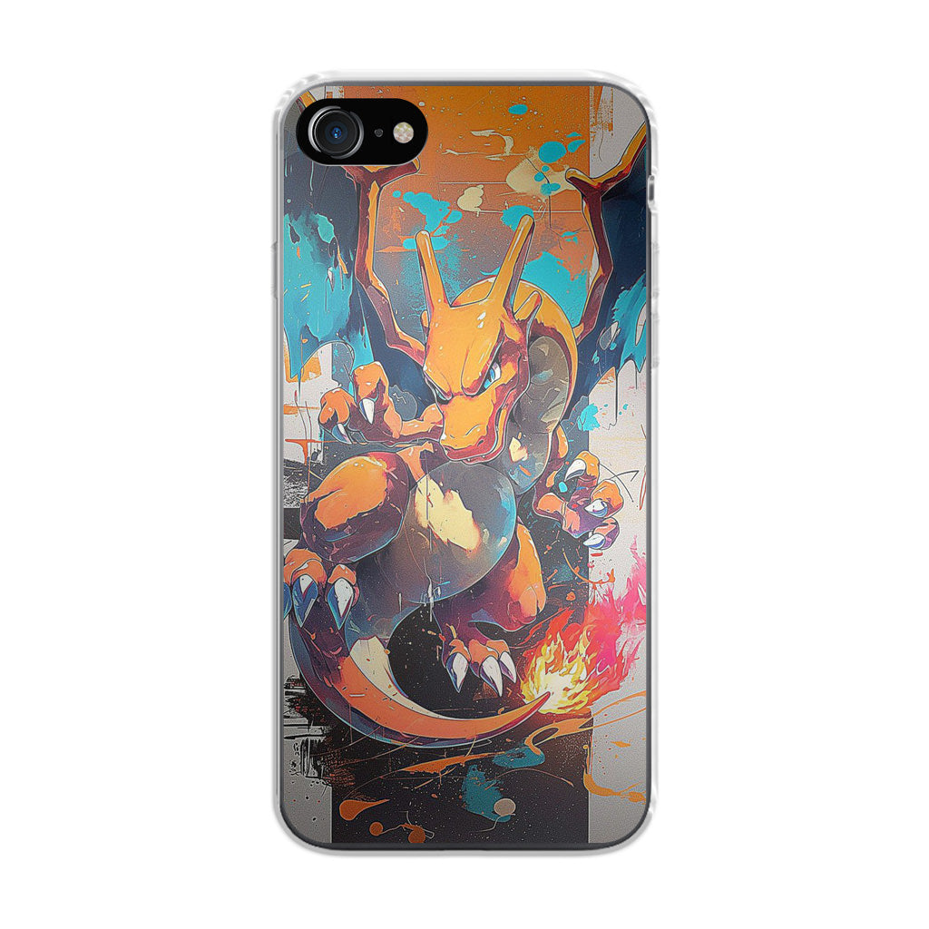 Charizard Inferno on Canvas iPhone SE 3rd Gen 2022 Case