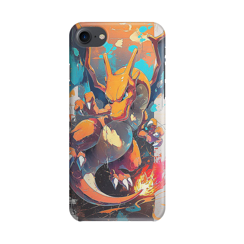Charizard Inferno on Canvas iPhone SE 3rd Gen 2022 Case