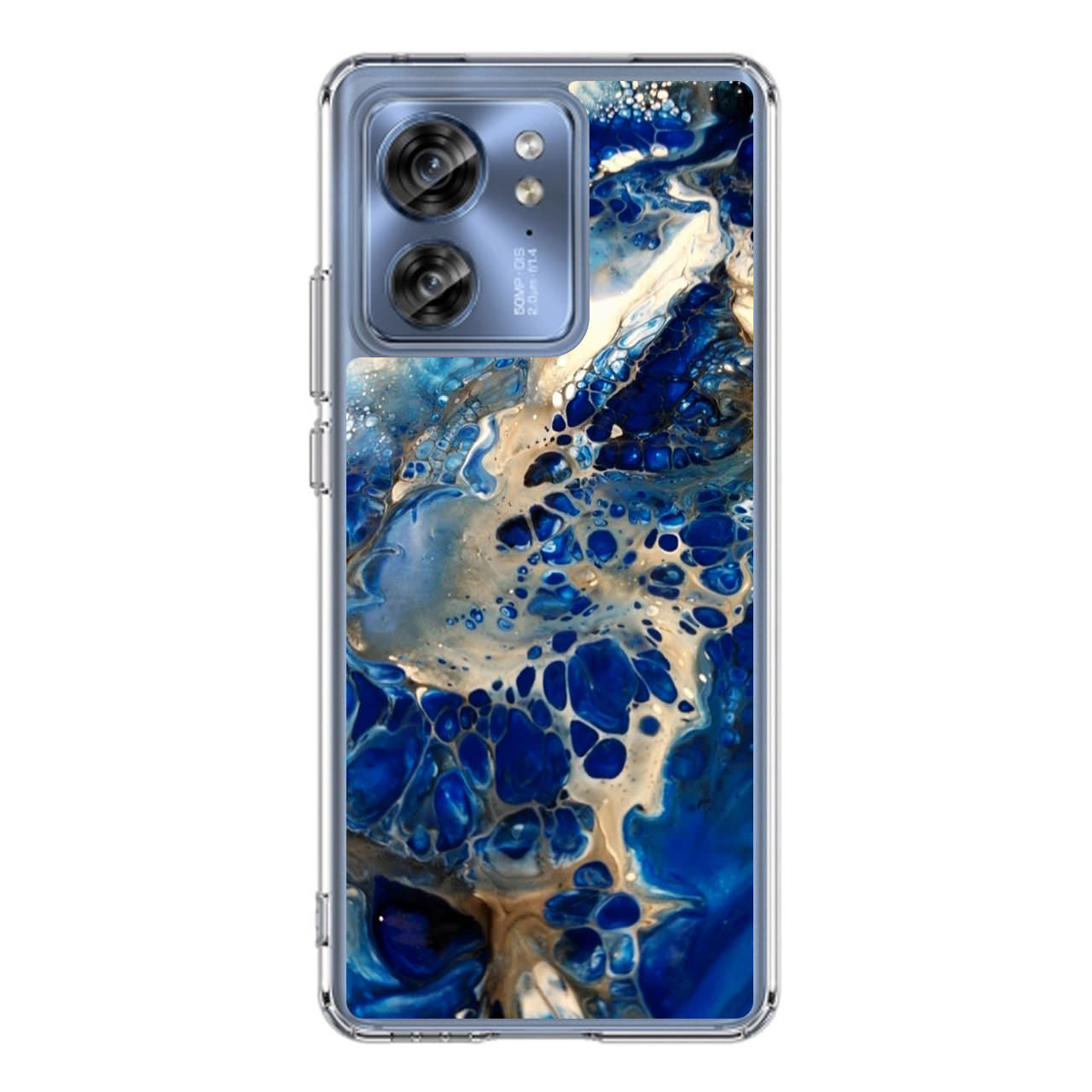 Abstract Golden Blue Paint Art Motorola Edge 2023 Case