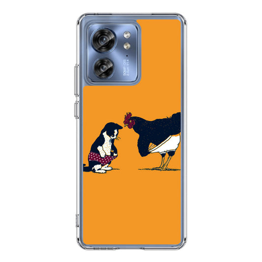 Cat Chicken Yellow Underwear Cute Motorola Edge 2023 Case