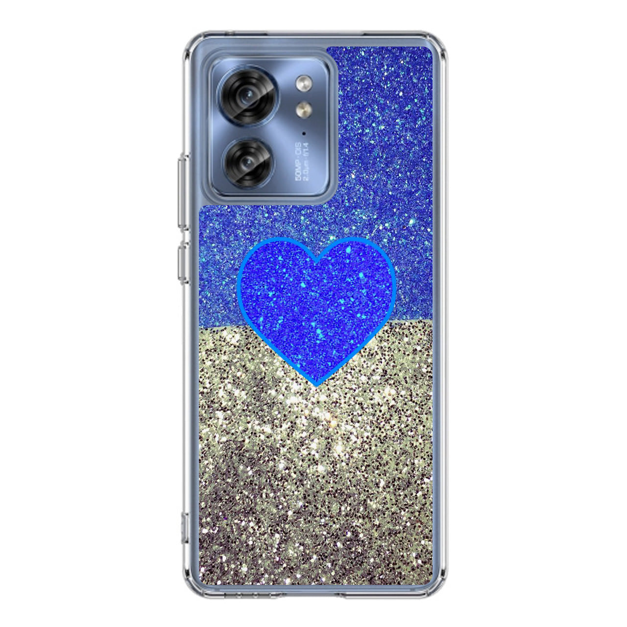 Love Glitter Blue and Grey Motorola Edge 2023 Case