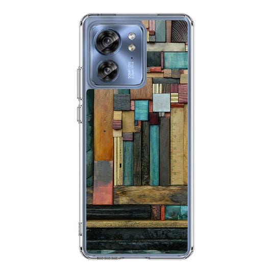 Painted Abstract Wood Sculptures Motorola Edge 2023 Case