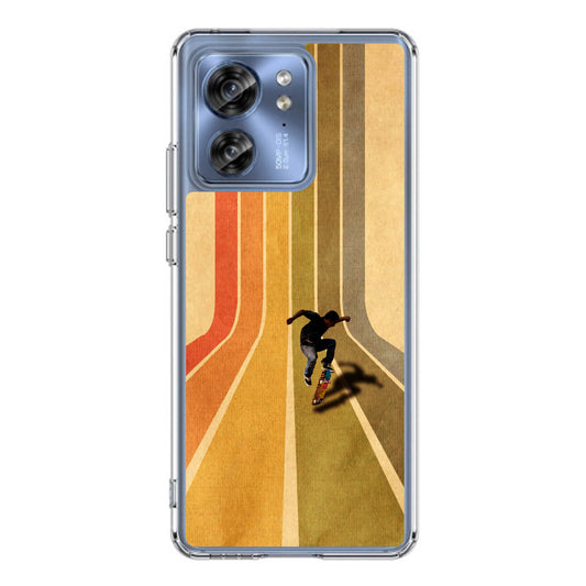 Vintage Skateboard On Colorful Stipe Runway Motorola Edge 2023 Case