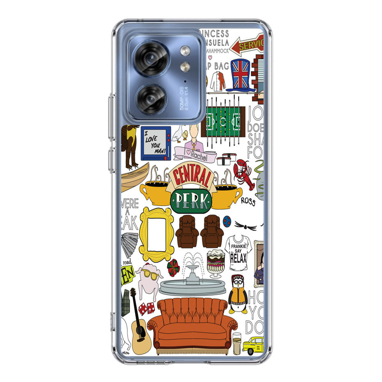 Friends TV Show Central Perk Sticker Motorola Edge 2023 Case