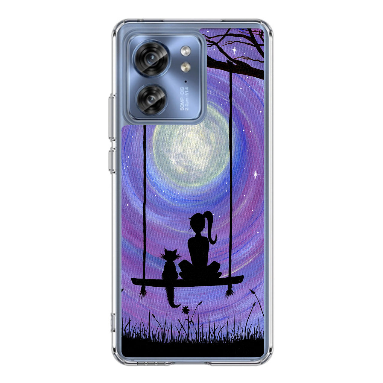 Girl Cat and Moon Motorola Edge 2023 Case