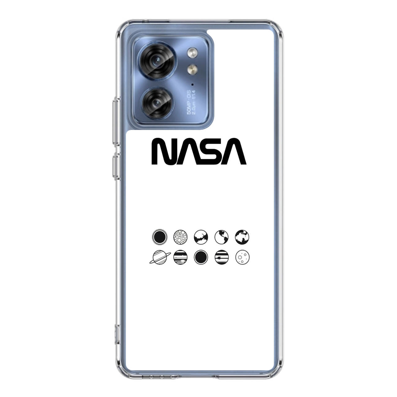 NASA Minimalist White Motorola Edge 2023 Case