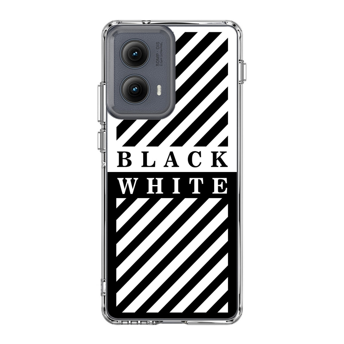 Black White Stripes Motorola Edge 2024 Case