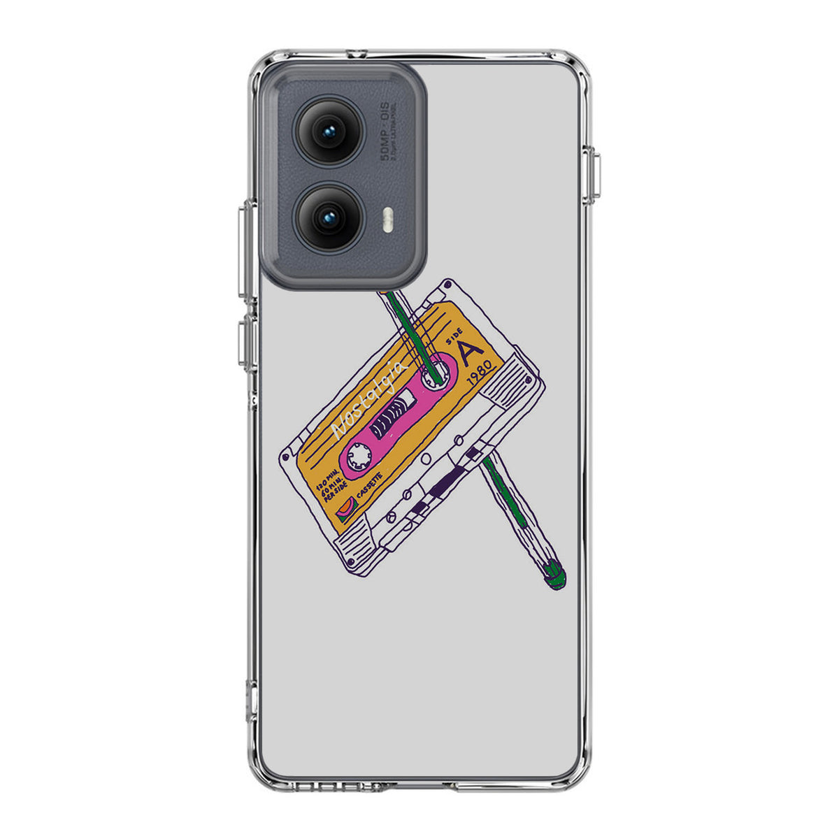 Cassete Tape Old Motorola Edge 2024 Case