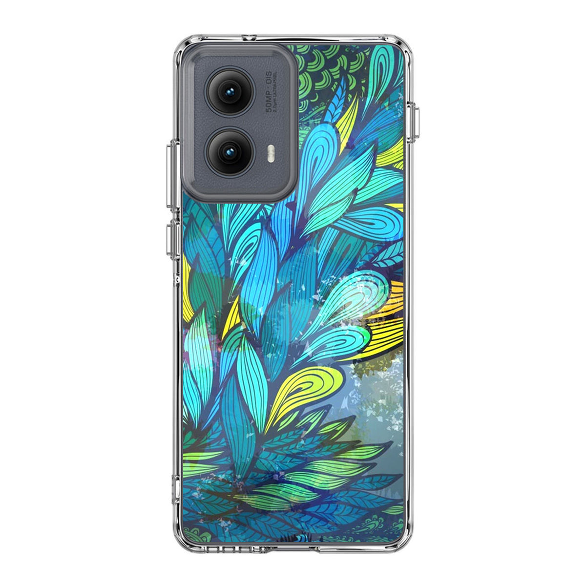 Colorful Art in Blue Motorola Edge 2024 Case