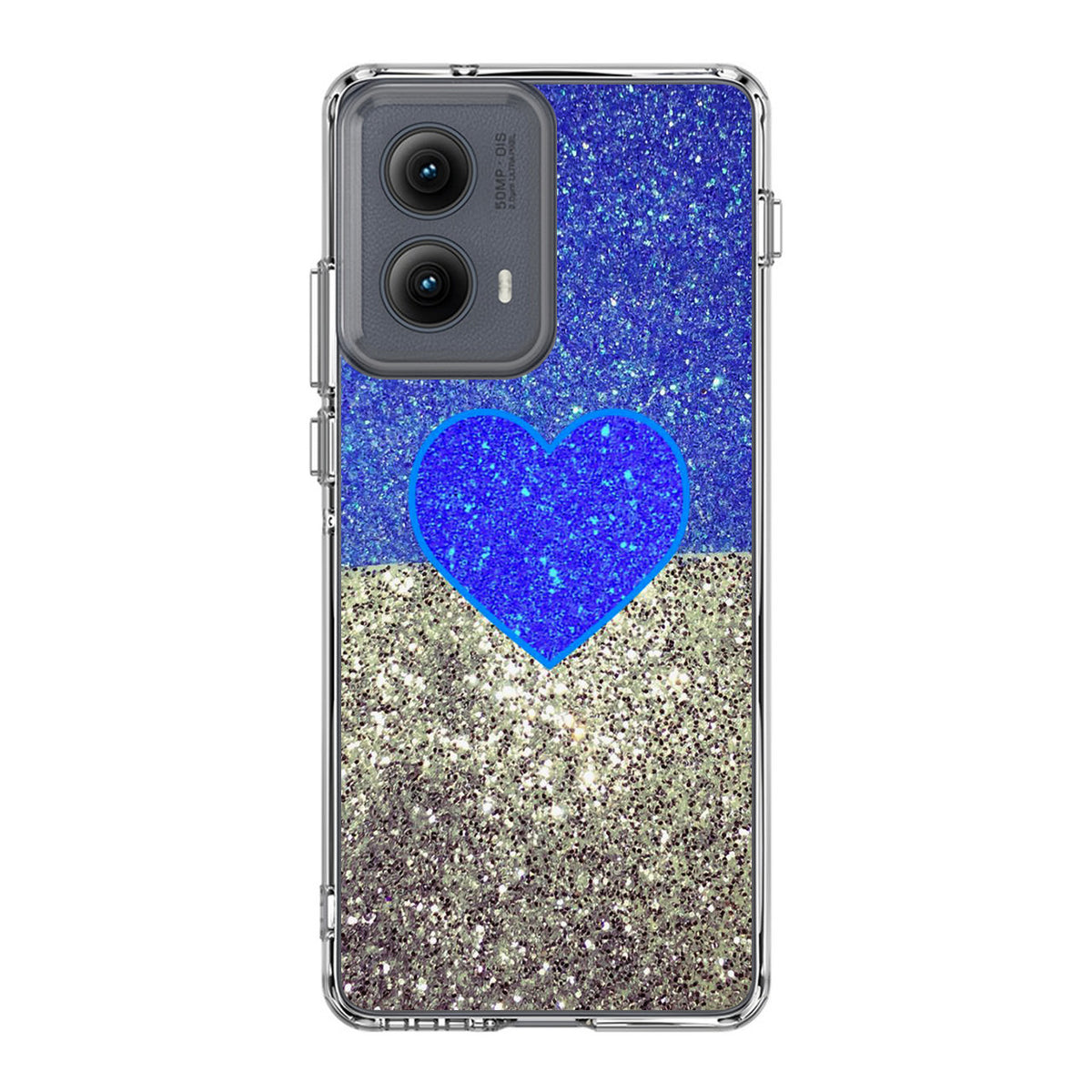 Love Glitter Blue and Grey Motorola Edge 2024 Case