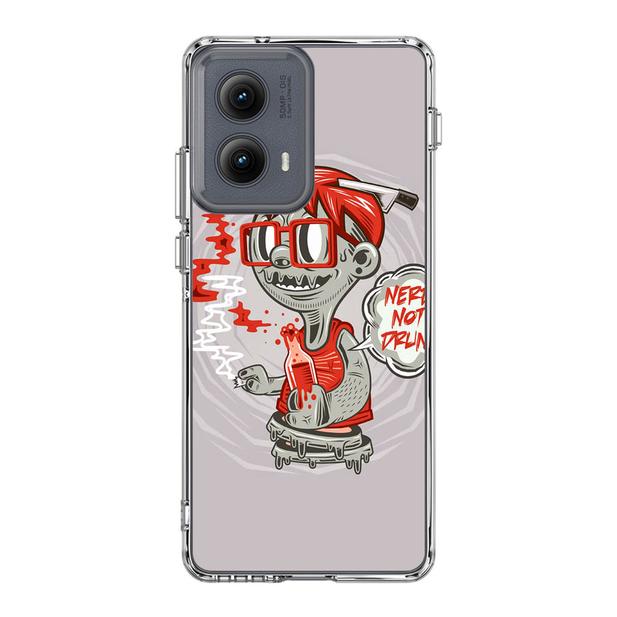 Nerd Not Drunk Zombie Motorola Edge 2024 Case