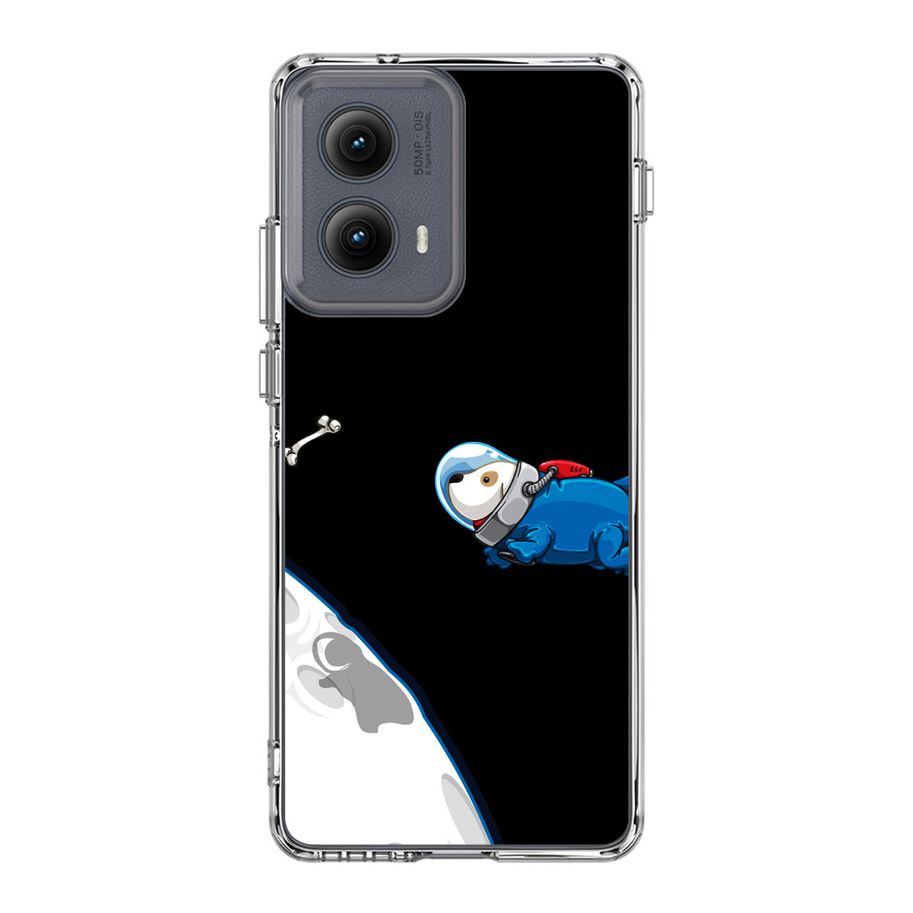 Space Dog Chasing A Bone Motorola Edge 2024 Case