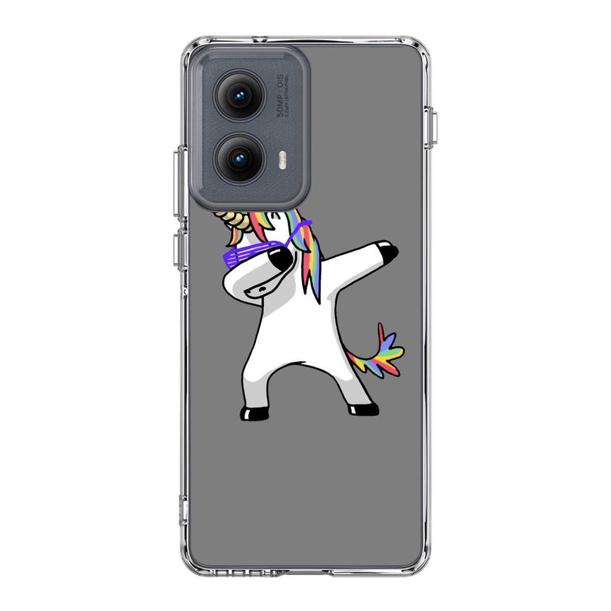 Unicorn Dabbing Grey Motorola Edge 2024 Case