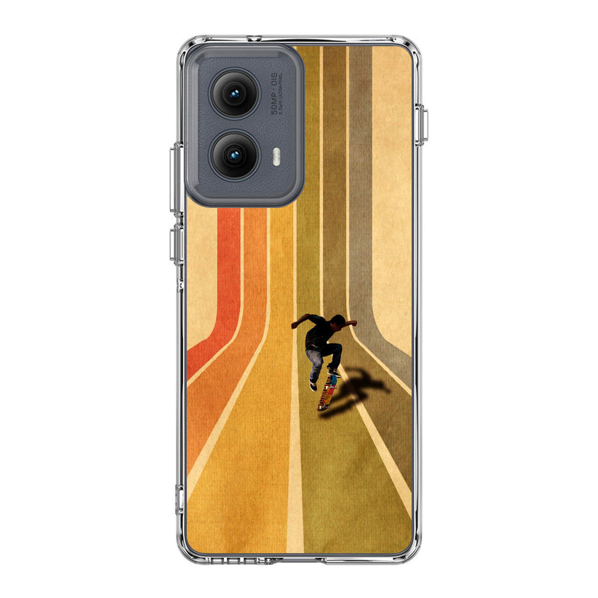 Vintage Skateboard On Colorful Stipe Runway Motorola Edge 2024 Case