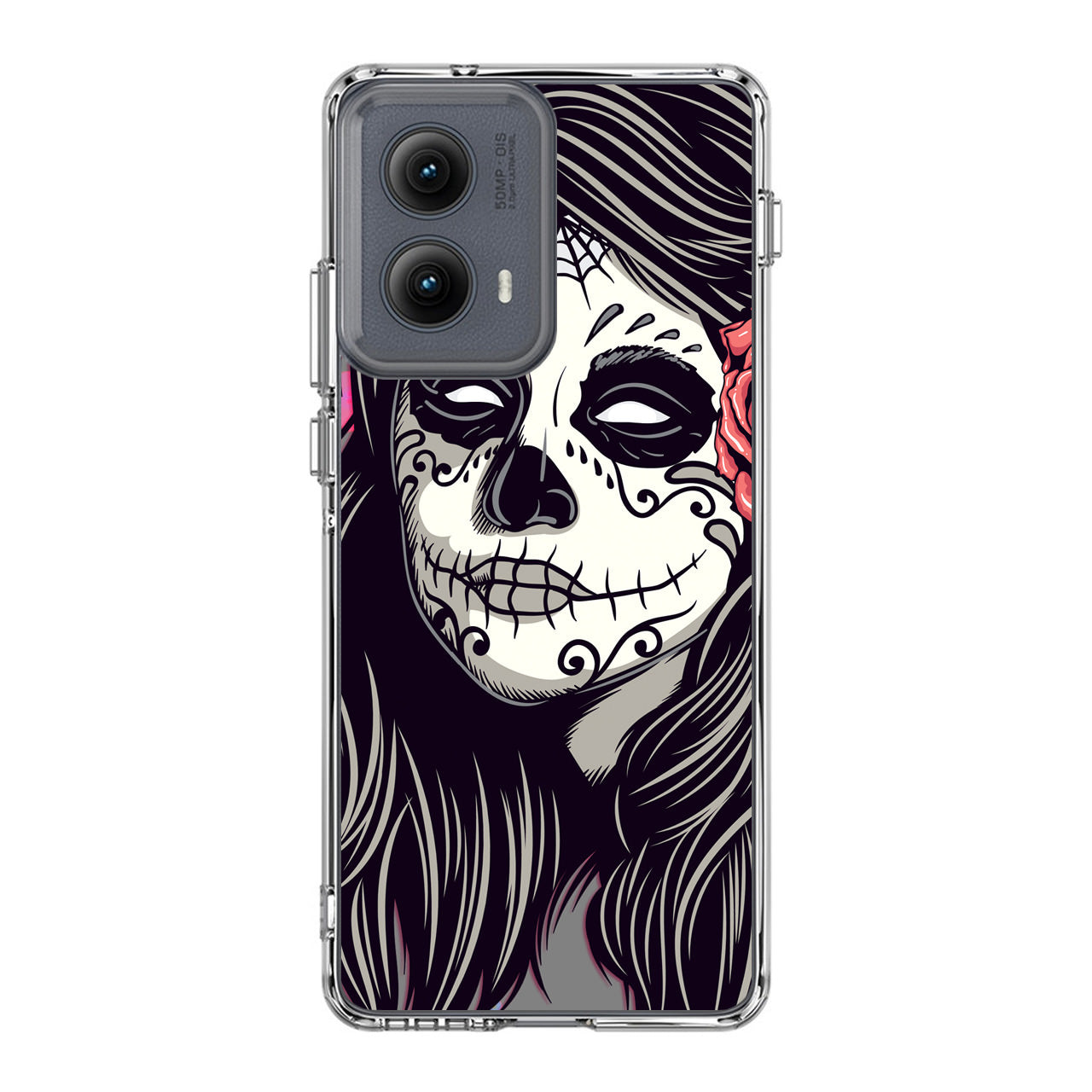 Girl Skull Flower Motorola Edge 2024 Case