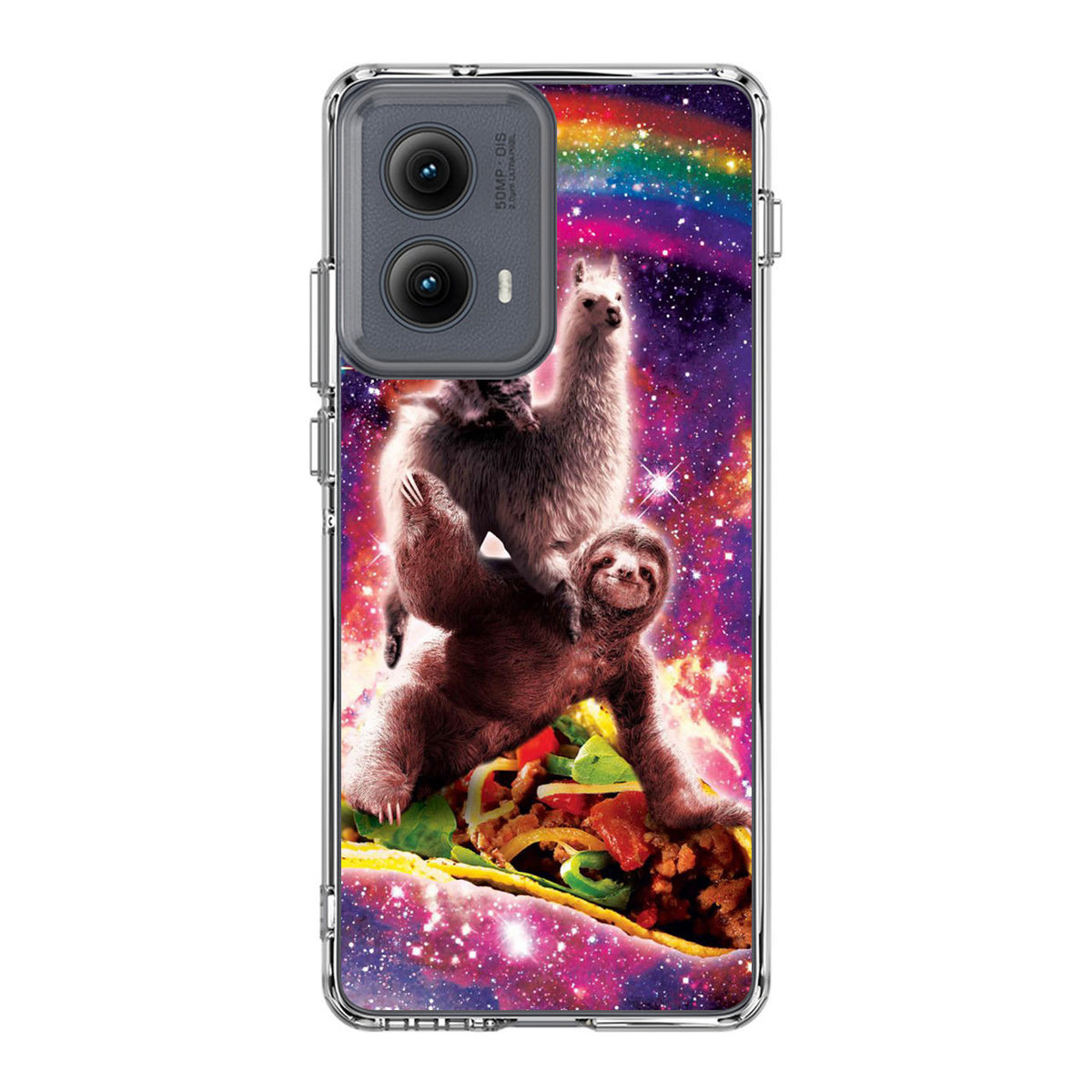 LLama Sloth And Cat Playing Together Motorola Edge 2024 Case