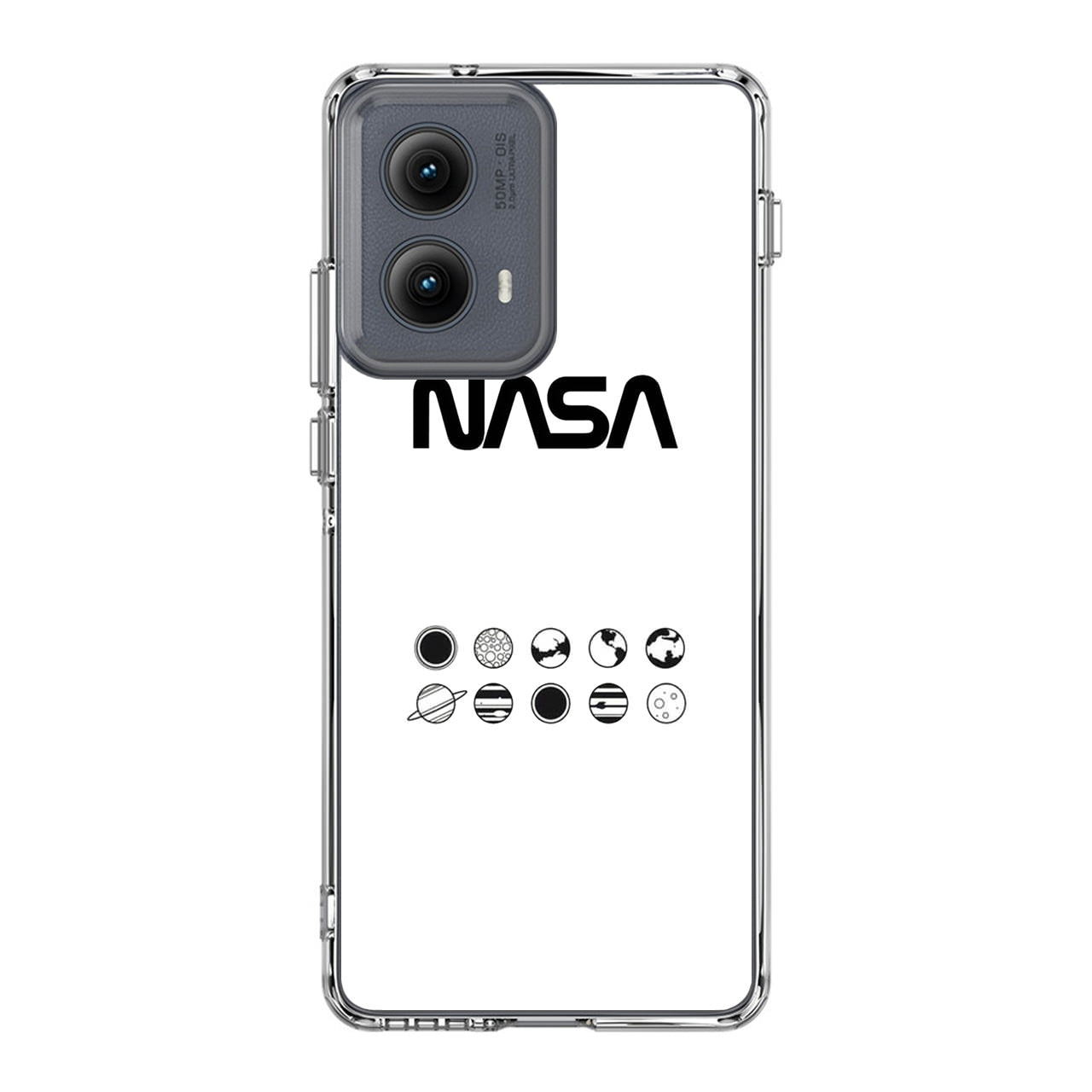NASA Minimalist White Motorola Edge 2024 Case