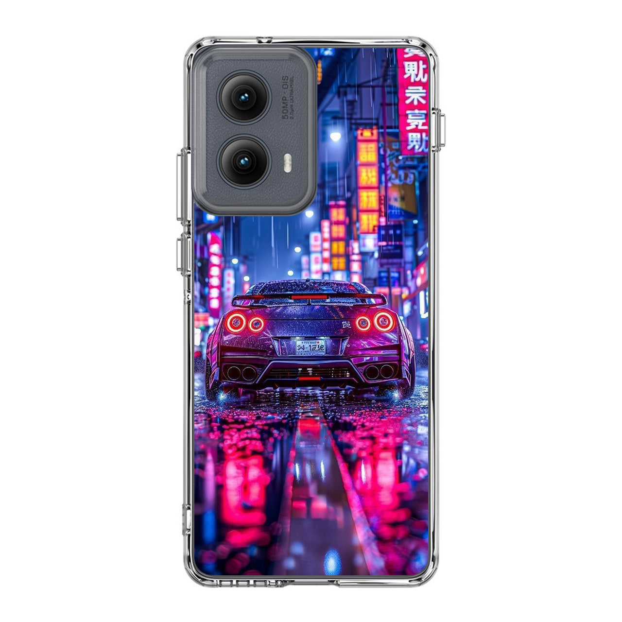 Neon Midnight Drift Tokyo Rain Motorola Edge 2024 Case