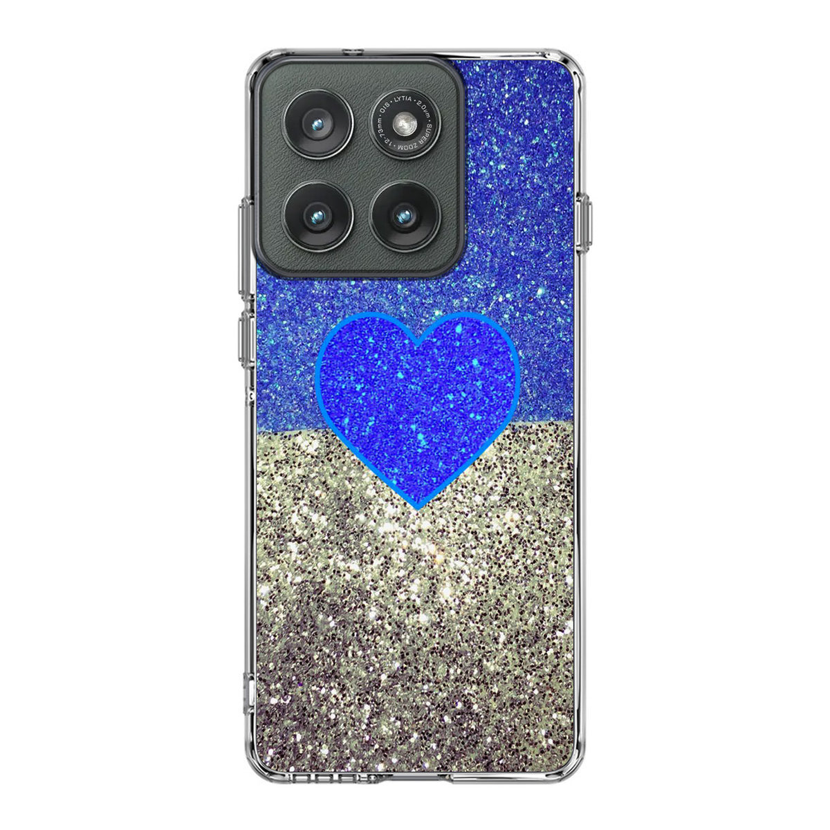 Love Glitter Blue and Grey Motorola Edge 2025 Case