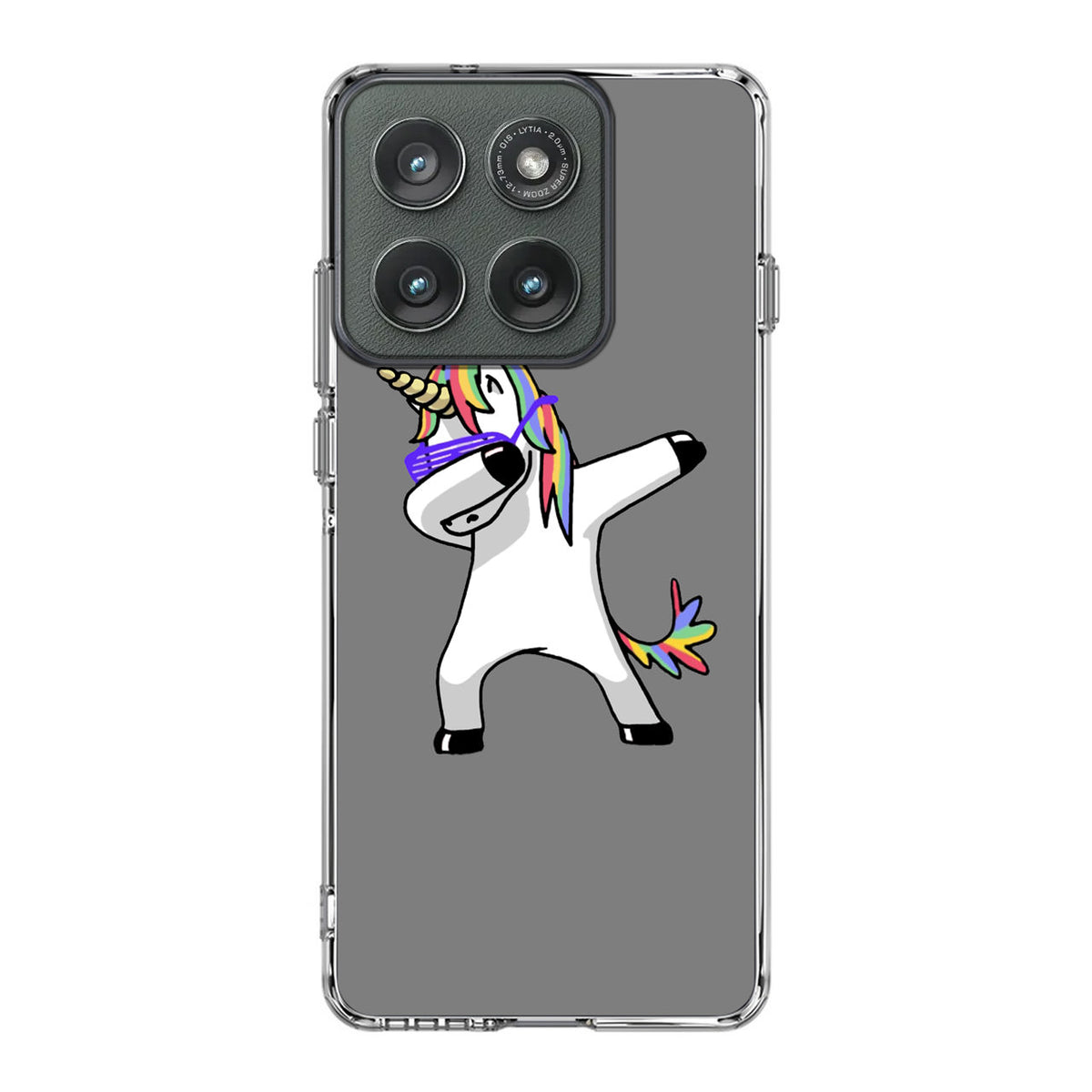 Unicorn Dabbing Grey Motorola Edge 2025 Case