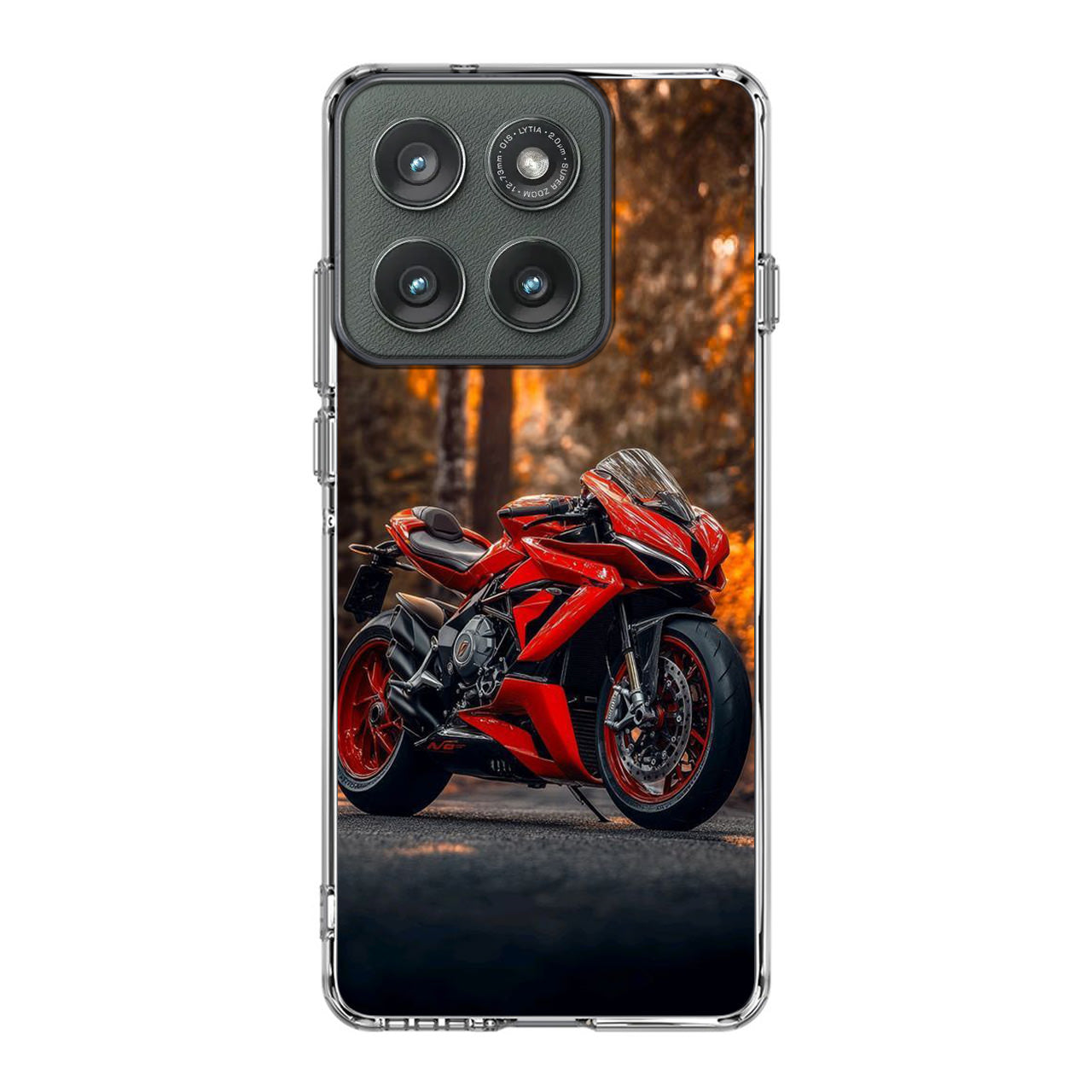 Crimson Velocity in Autumn Flame Motorola Edge 2025 Case