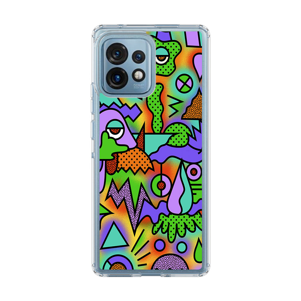 Abstract Colorful Doodle Art Motorola Edge Plus 2023 Case