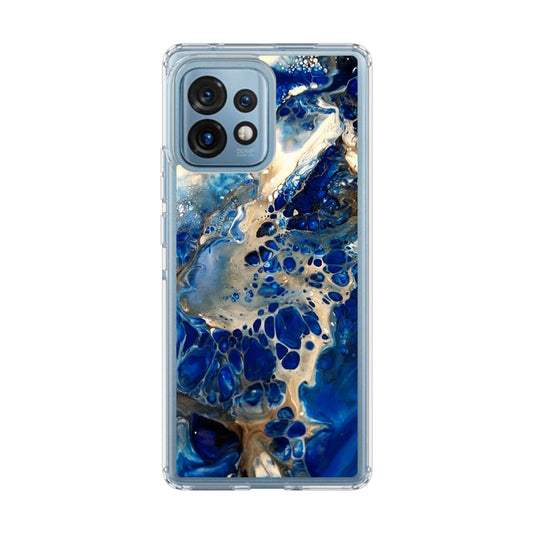 Abstract Golden Blue Paint Art Motorola Edge Plus 2023 Case